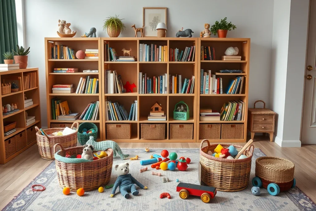 Kids Large Bookshelf With Storage